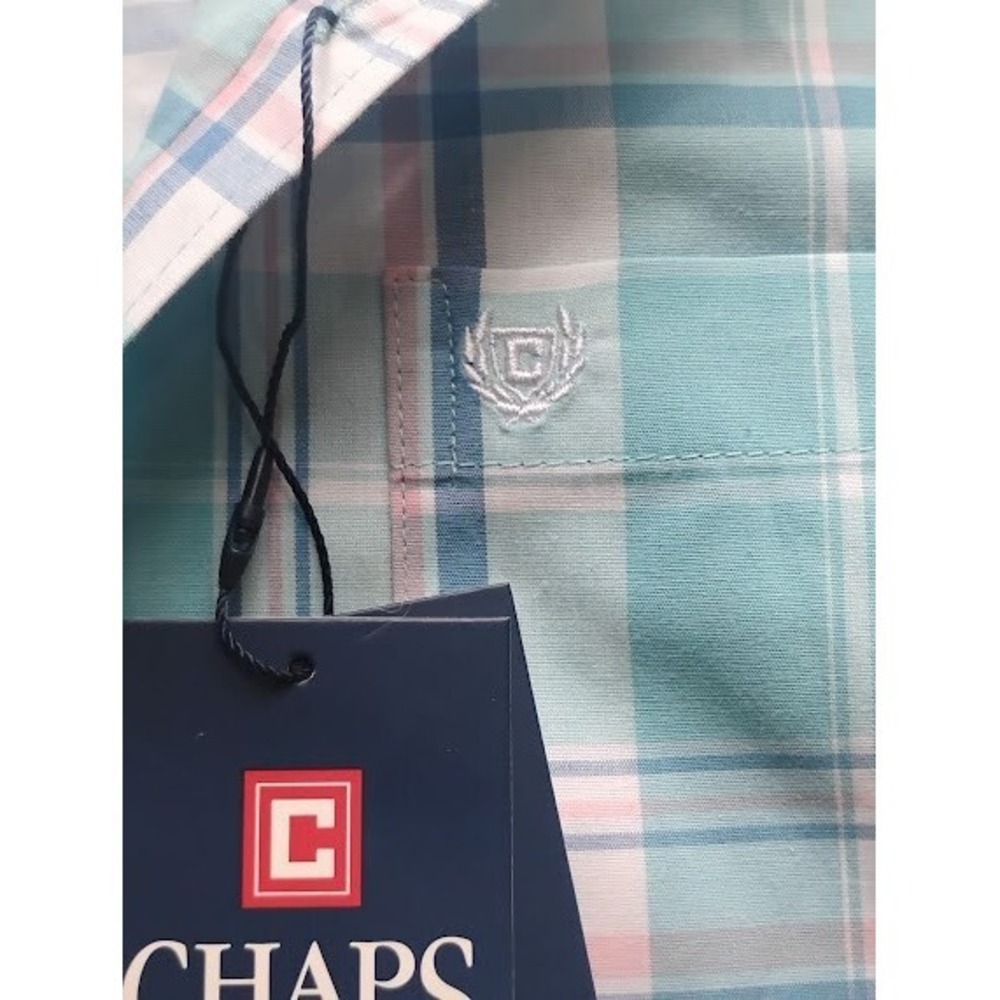 Chaps Ralph Lauren Plaid Island Waters Button Down Size Small - Picture 5 of 8